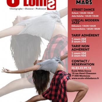 Stage Sabrina Lonis - Dimanche 5 Mars - Centre de danse Nilda Dance - Montceau-les-mines 
