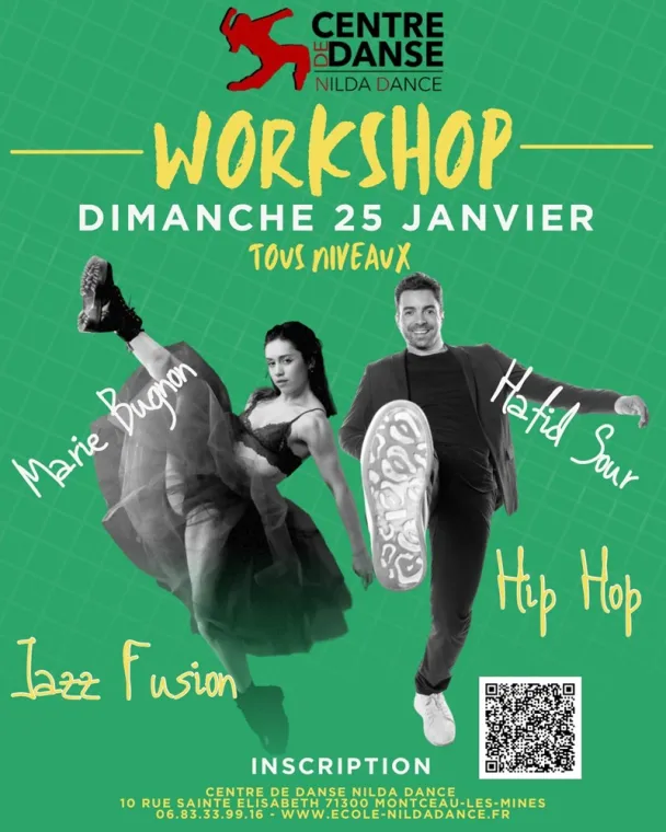STAGE DE DANSE EXCEPTIONNEL – DIMANCHE 25 JANVIER Avec Marie Bugnon & Hafid Sour - Centre de Danse Nilda Dance